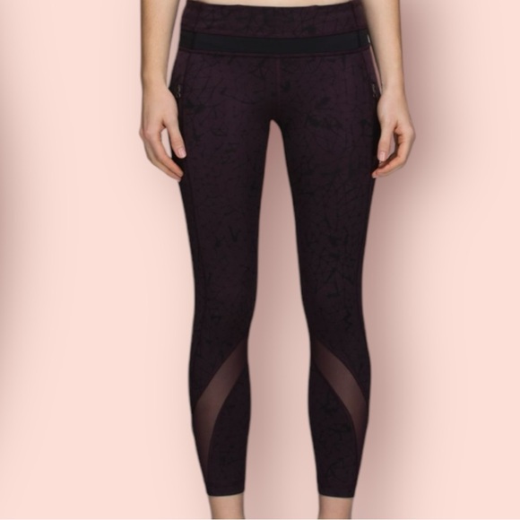 lululemon athletica Pants - Lululemon Inspire Tight II *Full-On LuxtremeStar Crushed Black Cherry Black sz 6